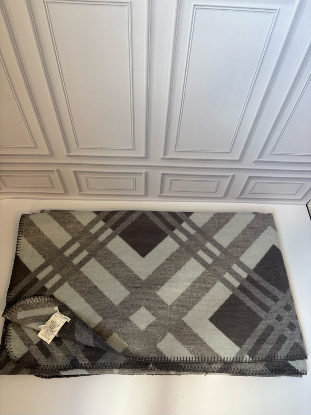 Pottery Barn Gray Plaid Throw Blanket – 50” x 60”